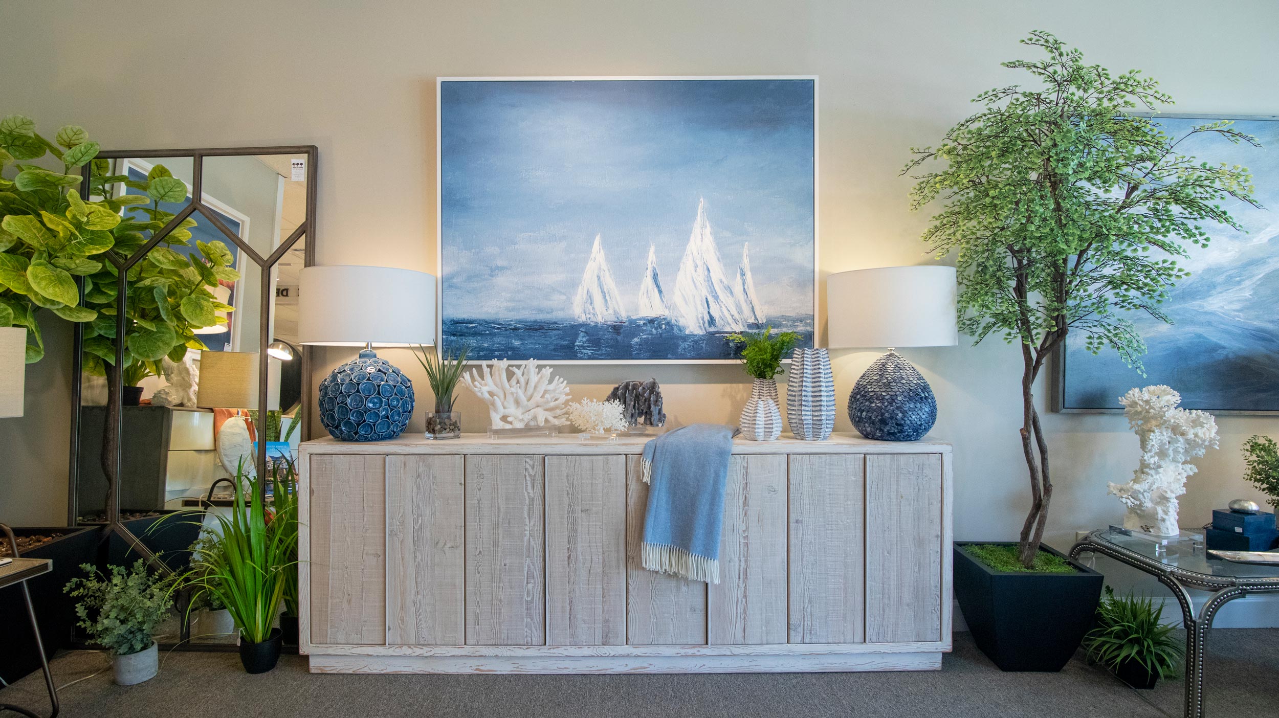 Blue Sailboat Artwork